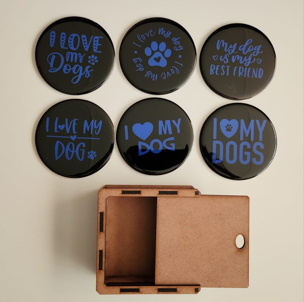 “I Love My Dogs” Resin Coasters