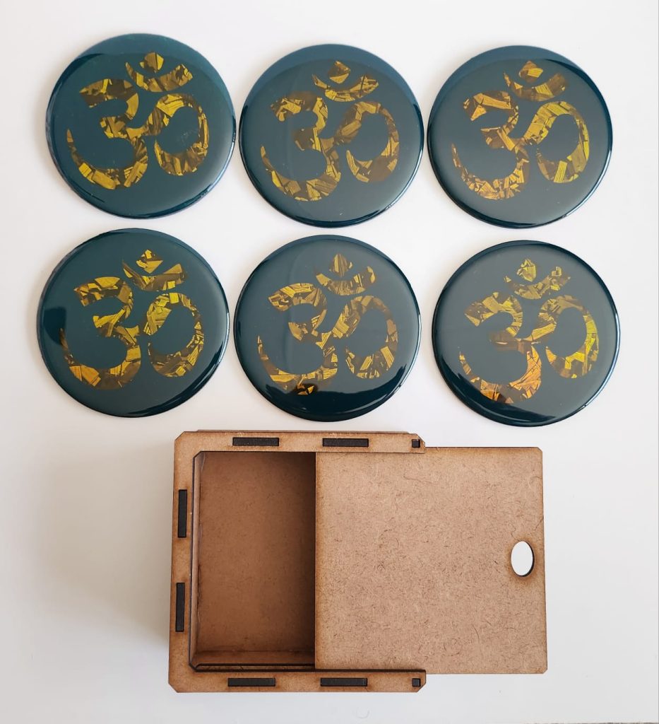 OM Green Resin Coasters